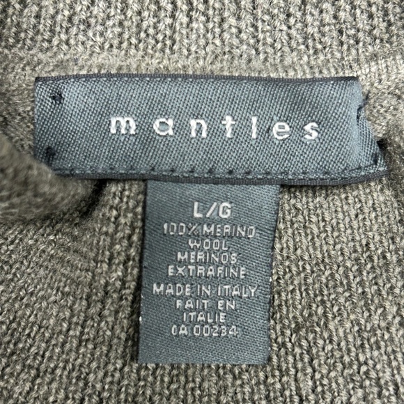 Mantles 100% Murino wool olive green khaki sweater woman’s size L - Picture 7 of 9